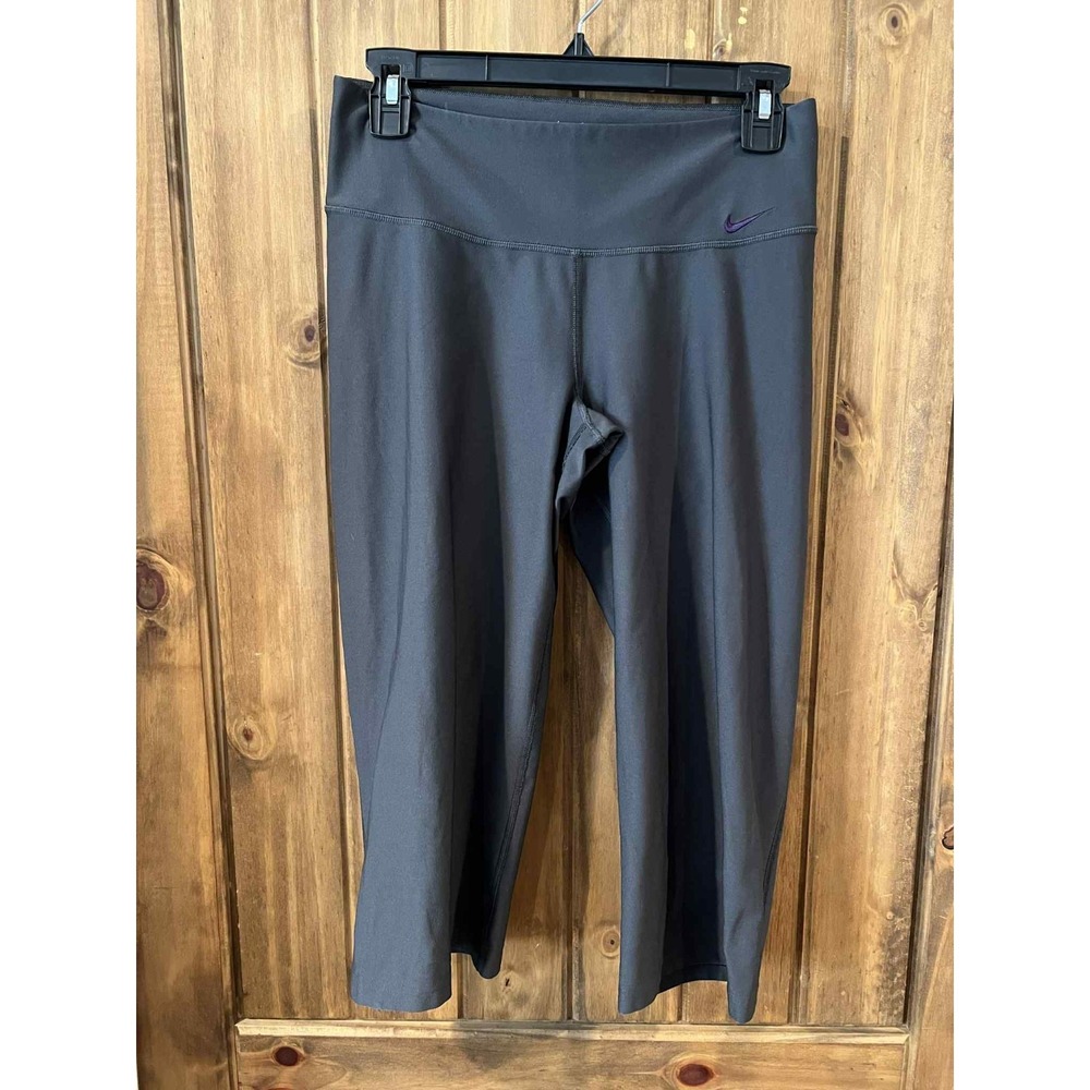 Nike Dri-Fit Athletic Crop Leggings Womens Small‎ Dark Gray High Waist
